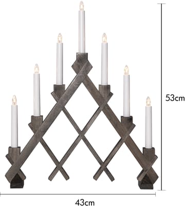Rut 7 trælysestage 43 cm - Brun - Star Trading