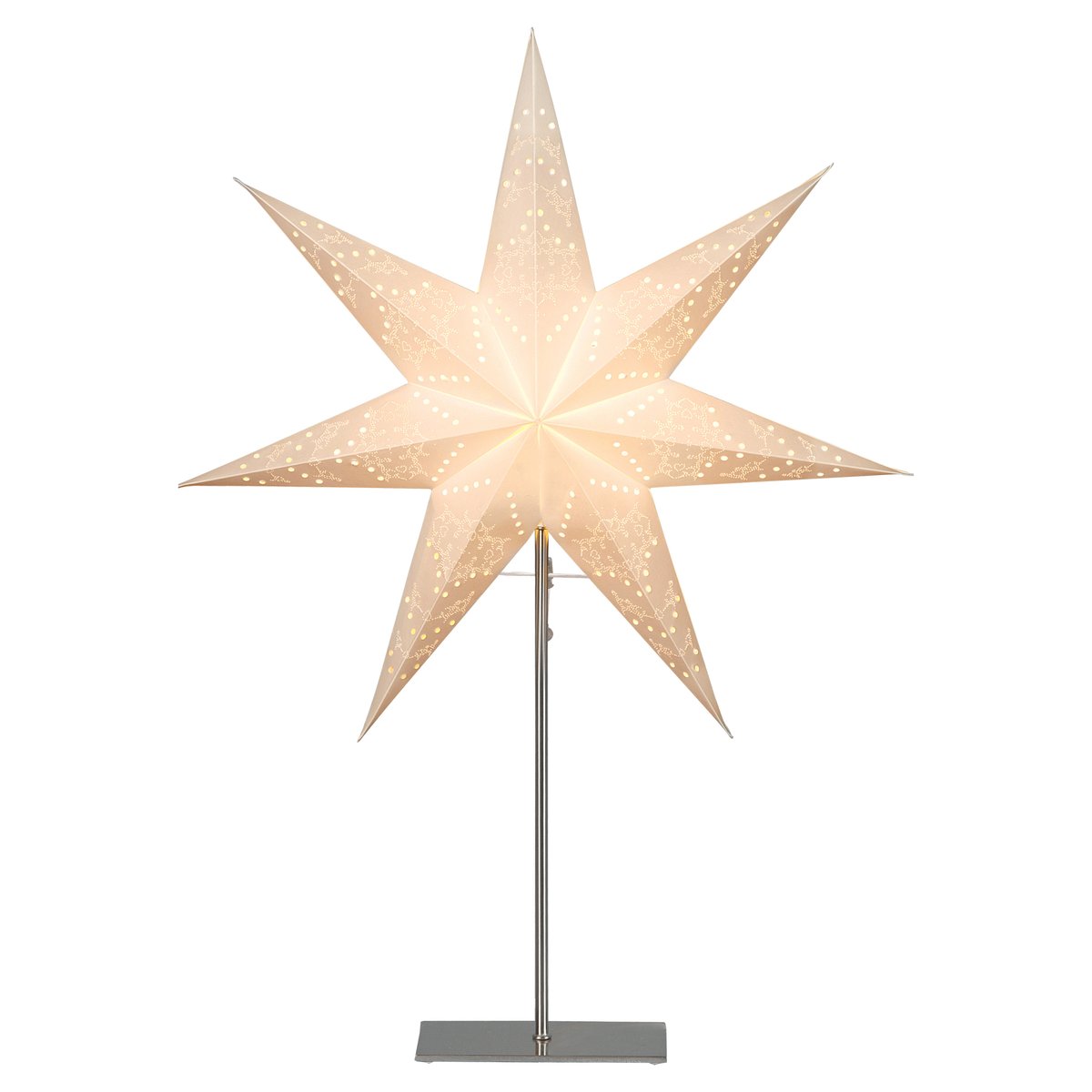 Star Trading Sensy adventsstjerne på fod 78 cm Hvid