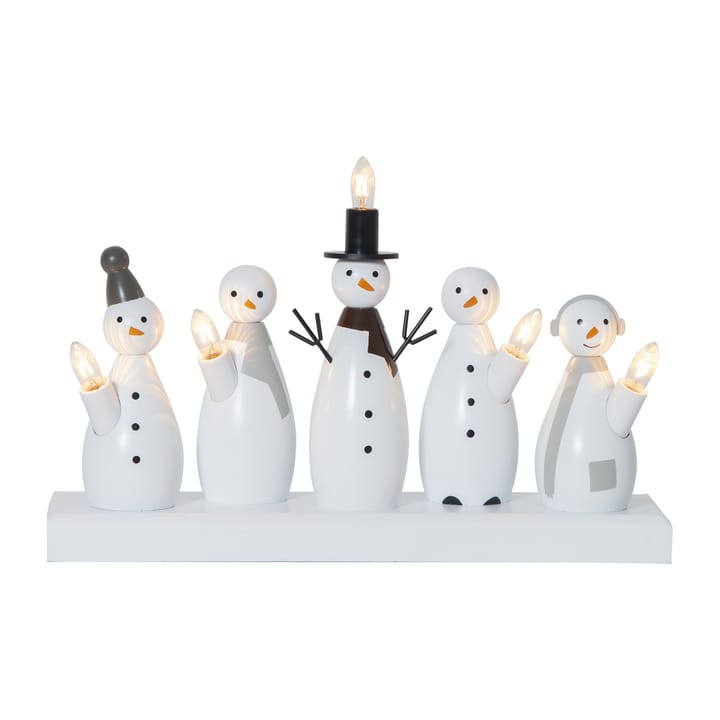 Snowman adventslysestage - Hvid - Star Trading