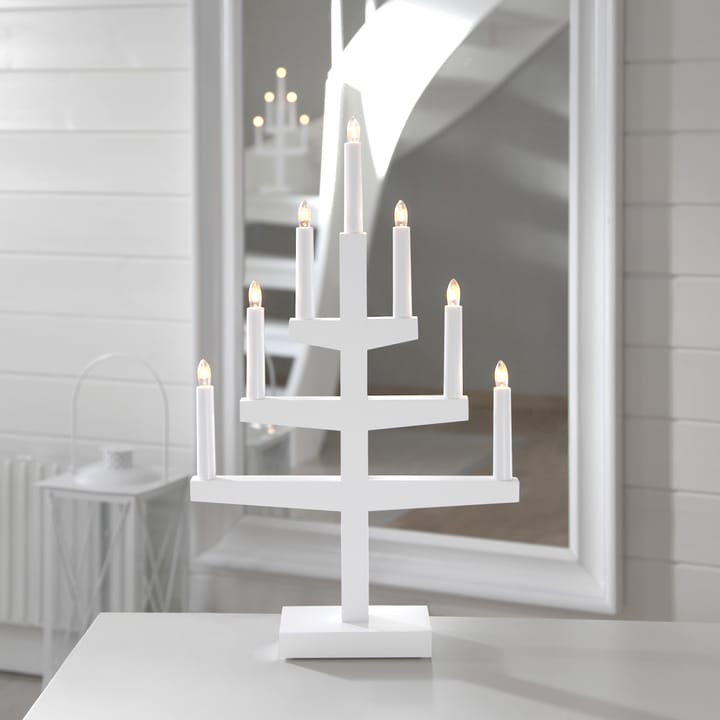 Trapp Adventlysestage 54 cm, hvid Star Trading