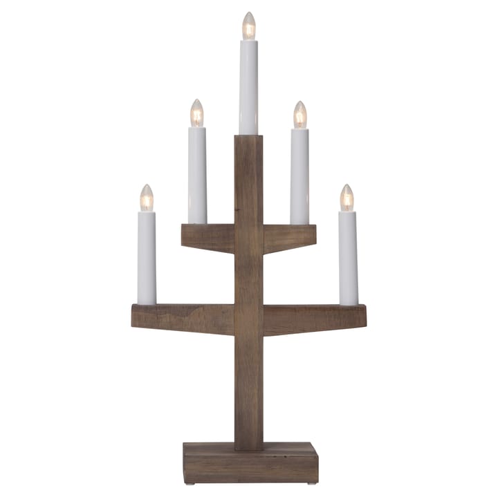 Trapp adventslysestage 46 cm - Brun - Star Trading