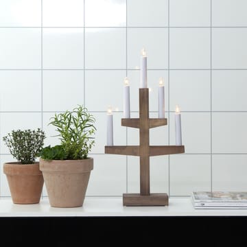 Trapp adventslysestage 46 cm - Brun - Star Trading