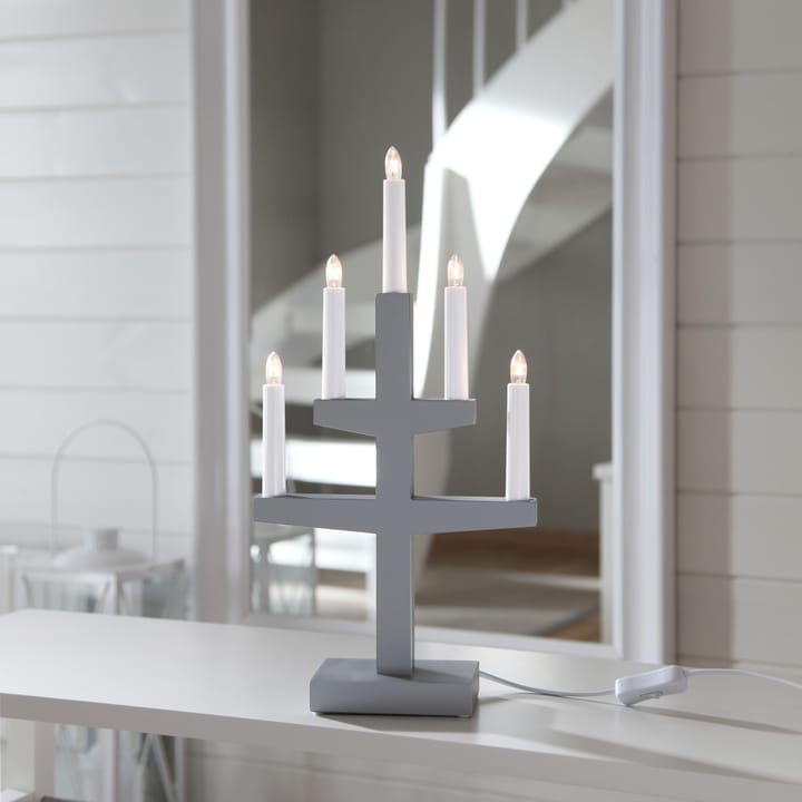Trapp adventslysestage 46 cm, Grå Star Trading