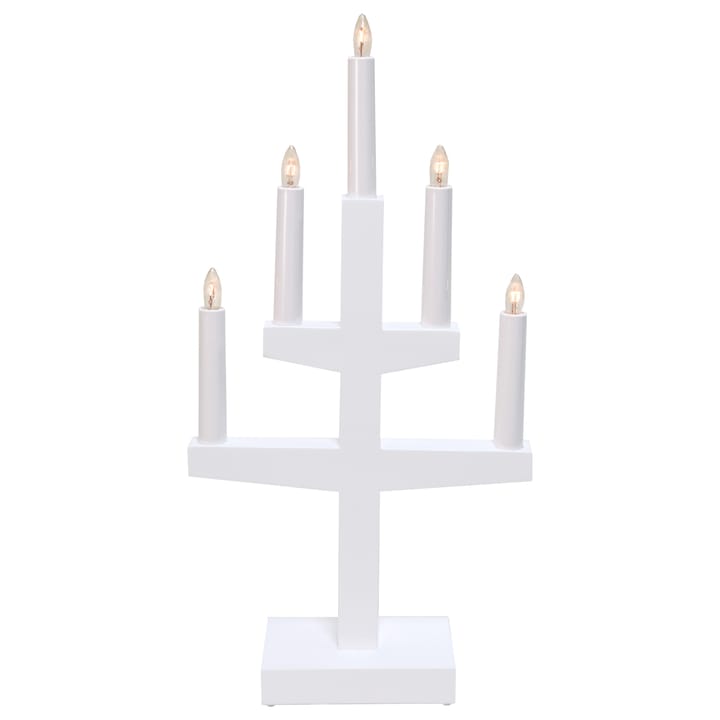Trapp adventslysestage 46 cm - Hvid - Star Trading