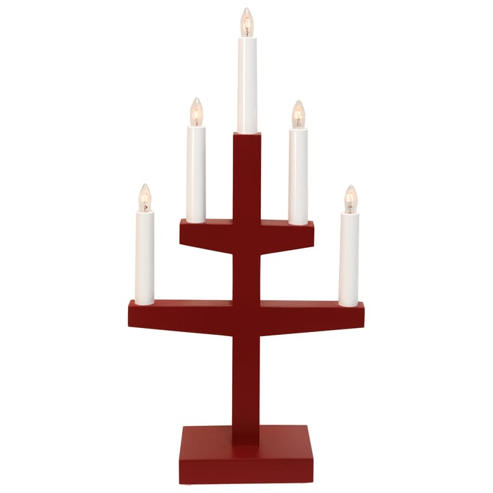 Trapp adventslysestage 46 cm - Rød - Star Trading
