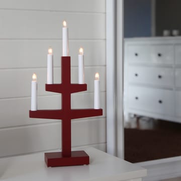 Trapp adventslysestage 46 cm - Rød - Star Trading