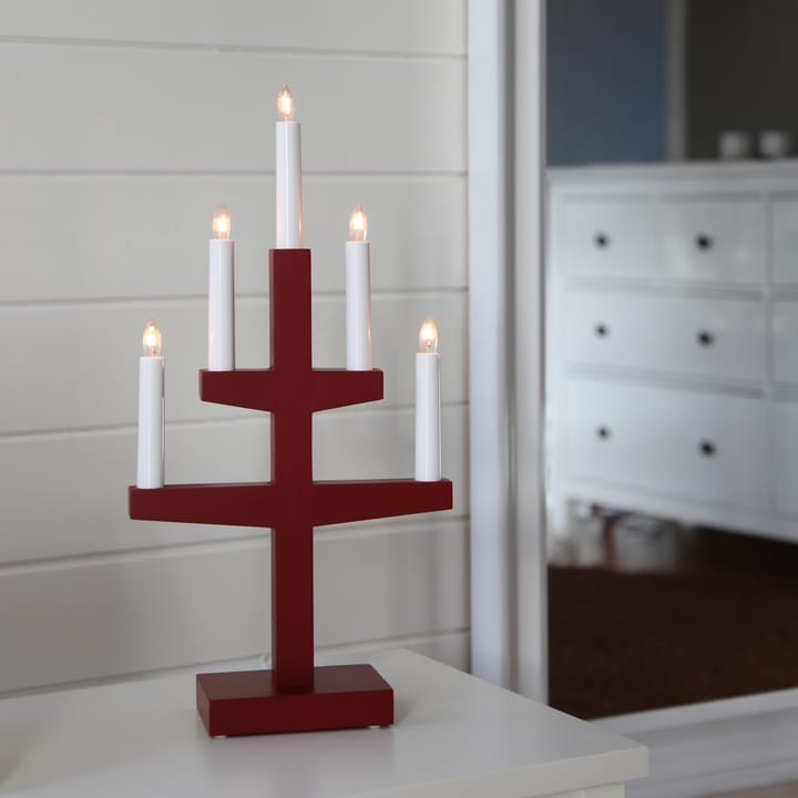 Trapp adventslysestage 46 cm, Rød Star Trading