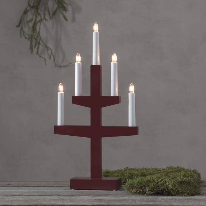 Trapp adventslysestage 46 cm, Rød Star Trading