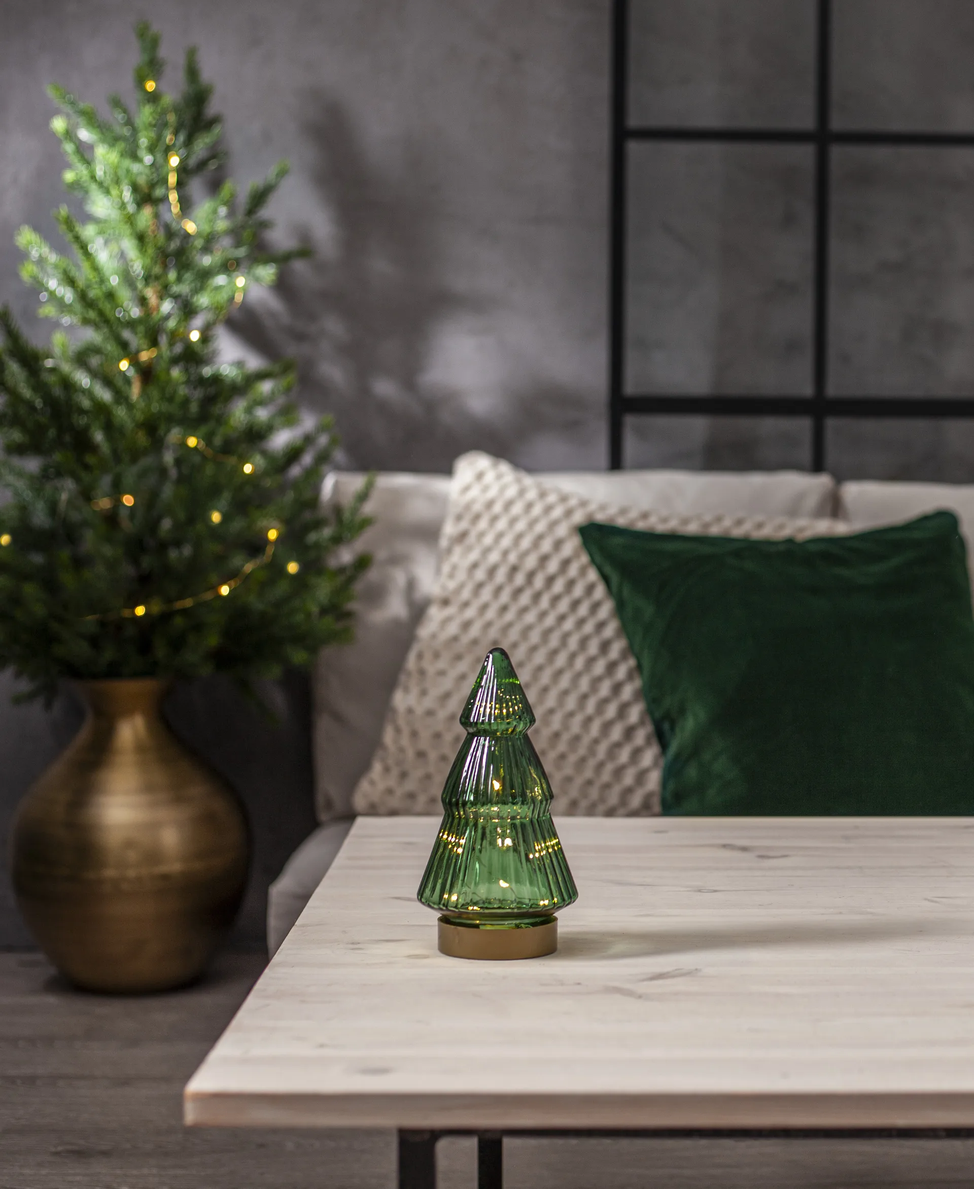 Verde glasdekoration LED 20 cm, Grøn Star Trading