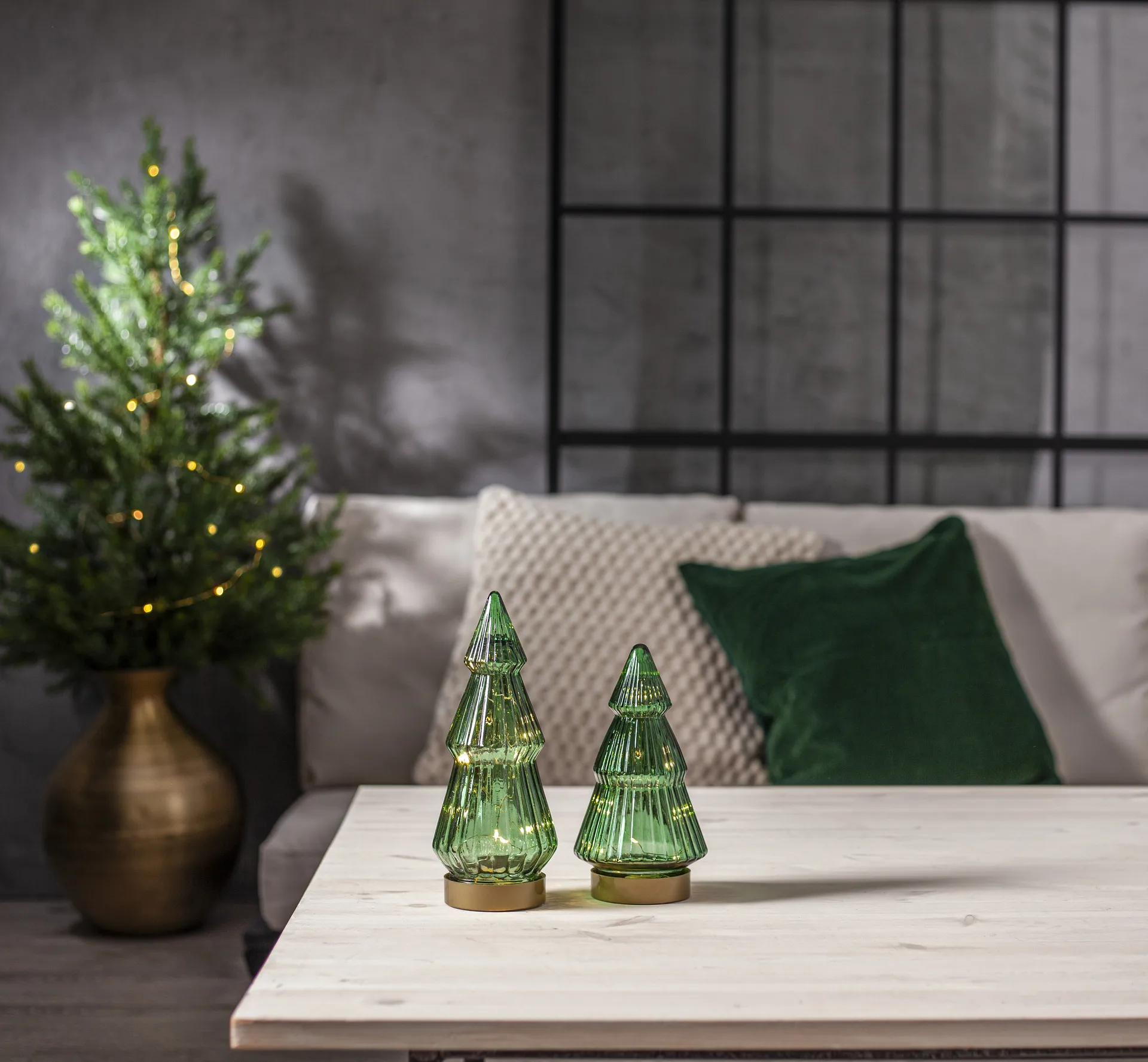 Verde glasdekoration LED 20 cm, Grøn Star Trading