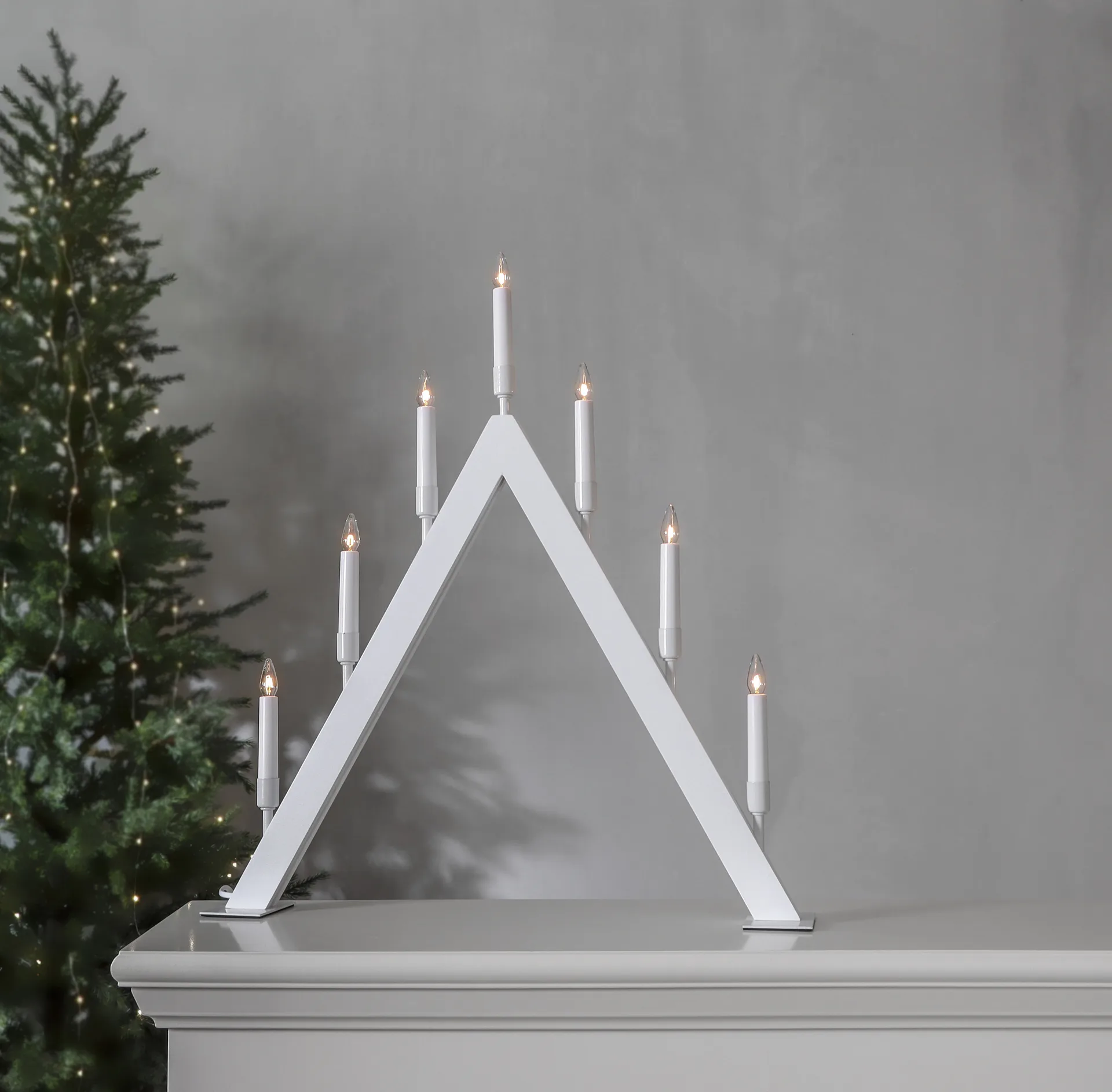 Vind A adventslysestage, Hvid Star Trading