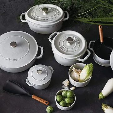 Rice White Truffle cocotte støbejernsgryde - 1,6 L - STAUB