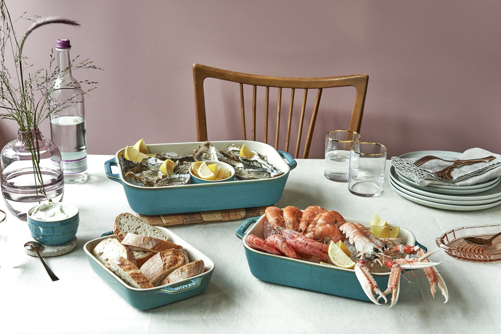 Staub bradepande 3 dele, Antik turkis STAUB