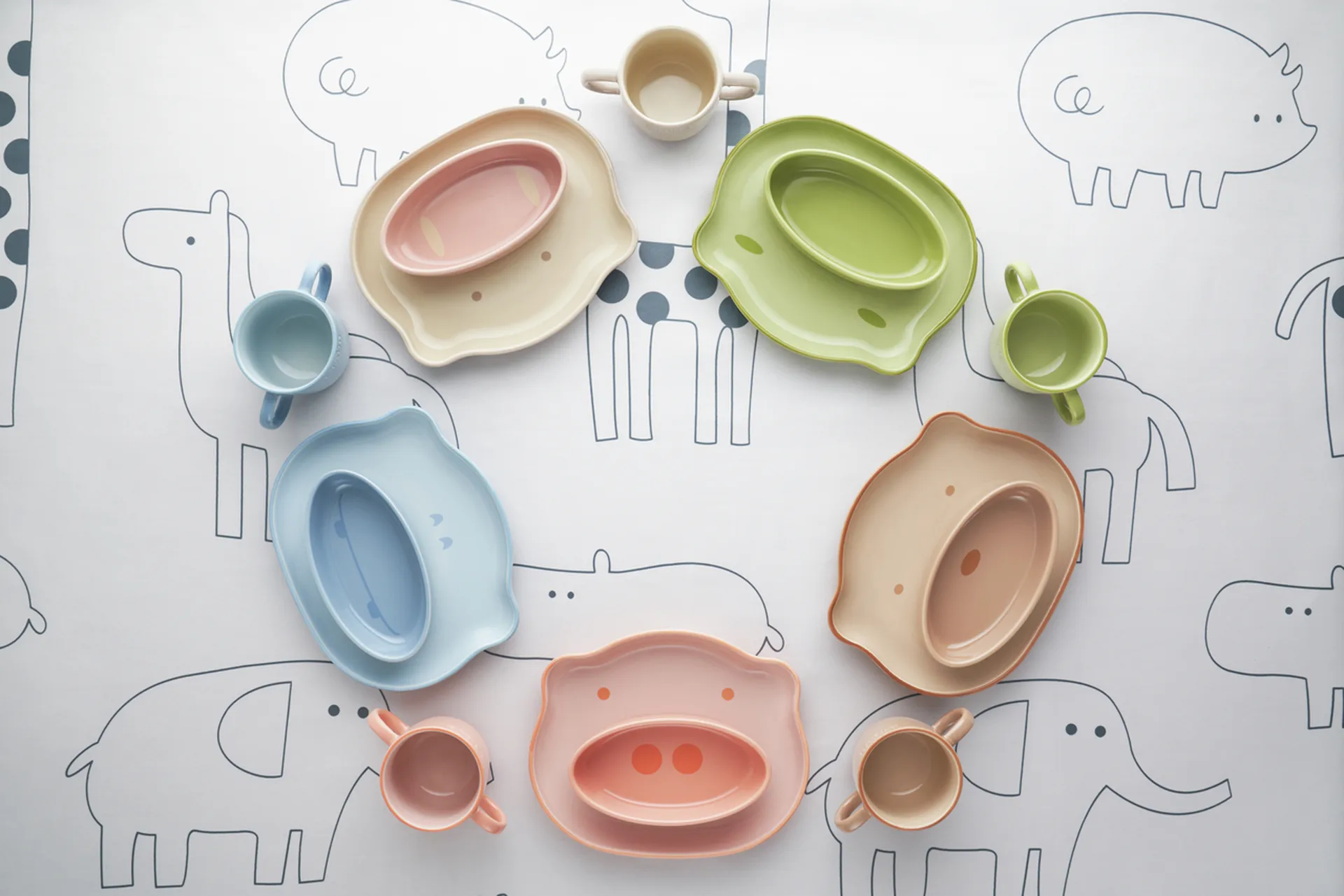 Staub børneservice 4 dele, Brun STAUB