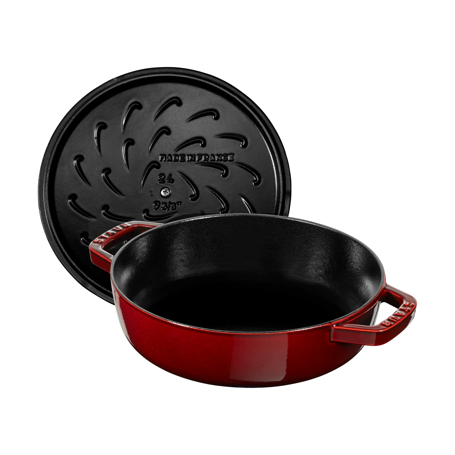 Staub Chistera sauterpande støbejern Ø24 cm, Grenadine rød STAUB