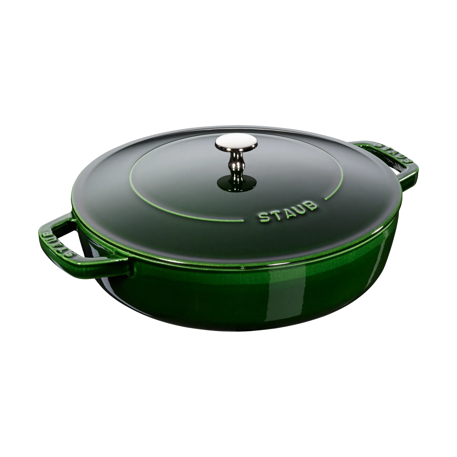 Staub Chistera sauterpande støbejern Ø28 cm, Basilikagrøn STAUB