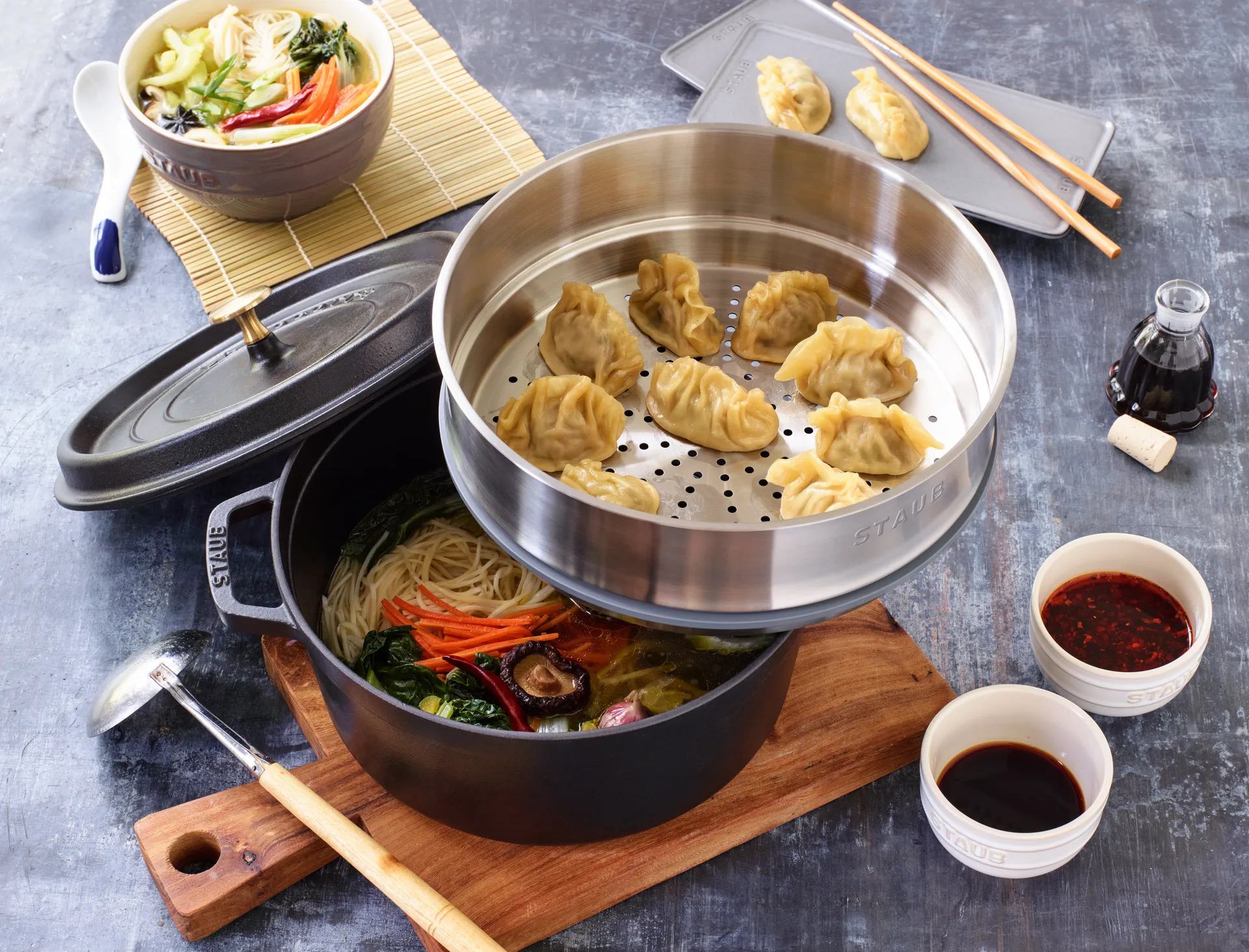 Staub dampindsats gryde Ø26 cm, Rustfrit stål STAUB