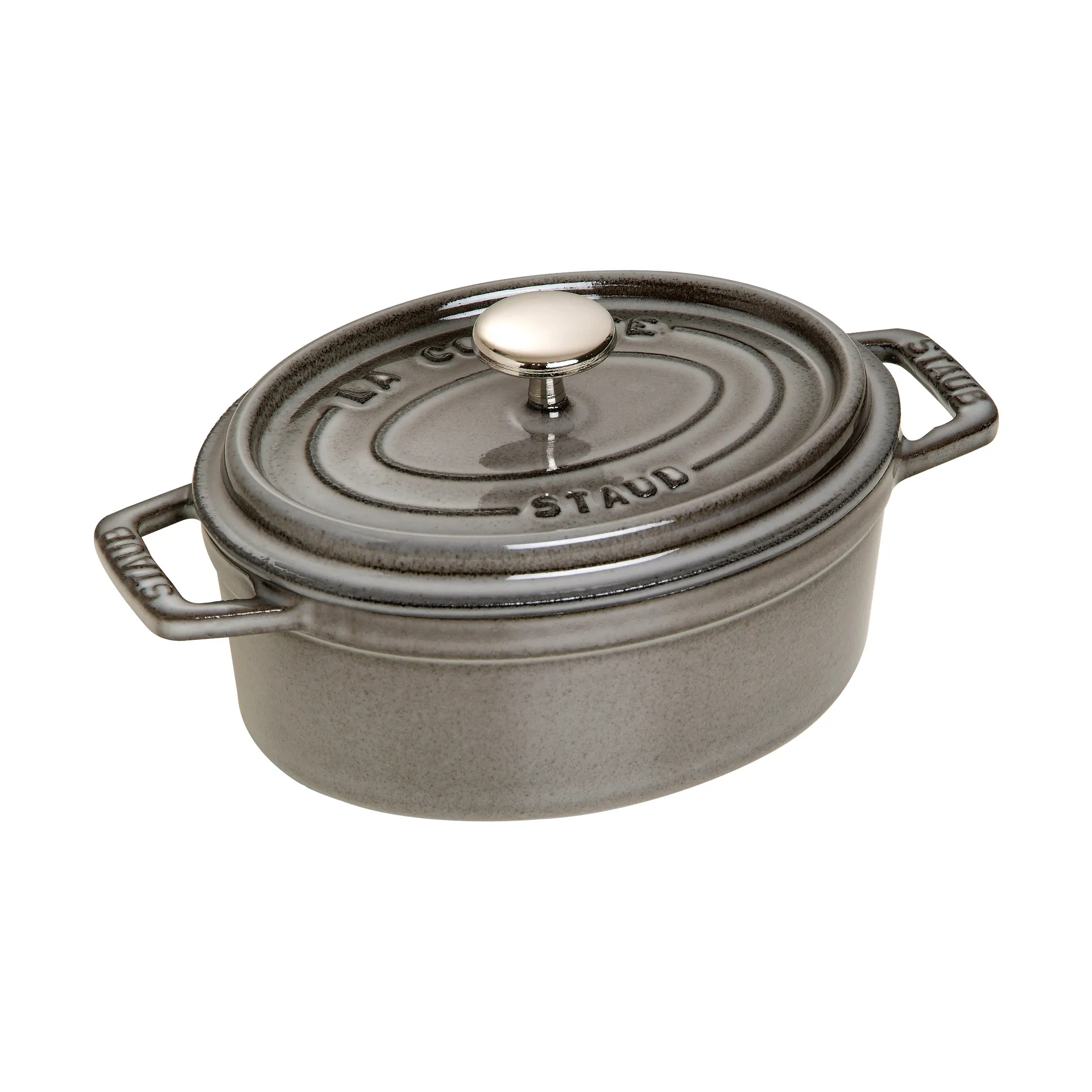 Staub La Cocotte oval gryde støbejern 0,6 L, Grafitgrå STAUB
