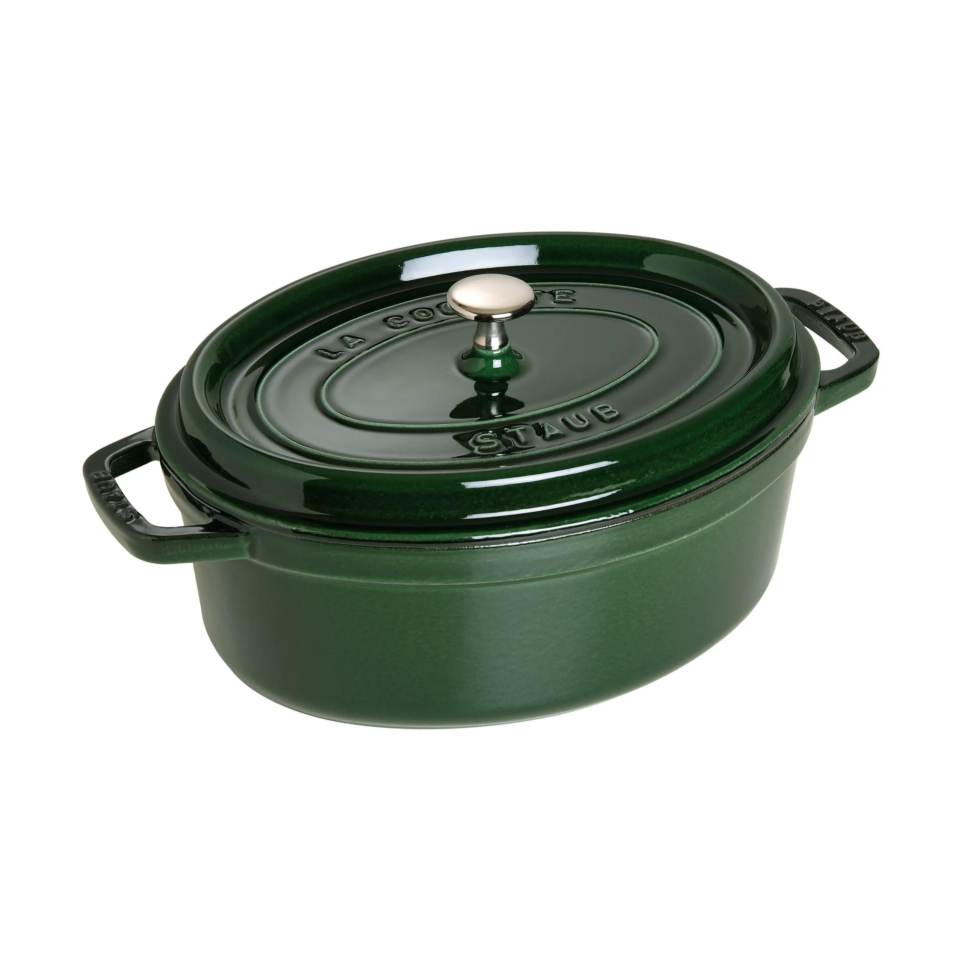 Staub La Cocotte oval gryde støbejern 4,2 L, Basilikum grøn STAUB