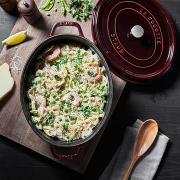 Staub La Cocotte oval gryde støbejern 4,2 L - Grenadine rød - STAUB