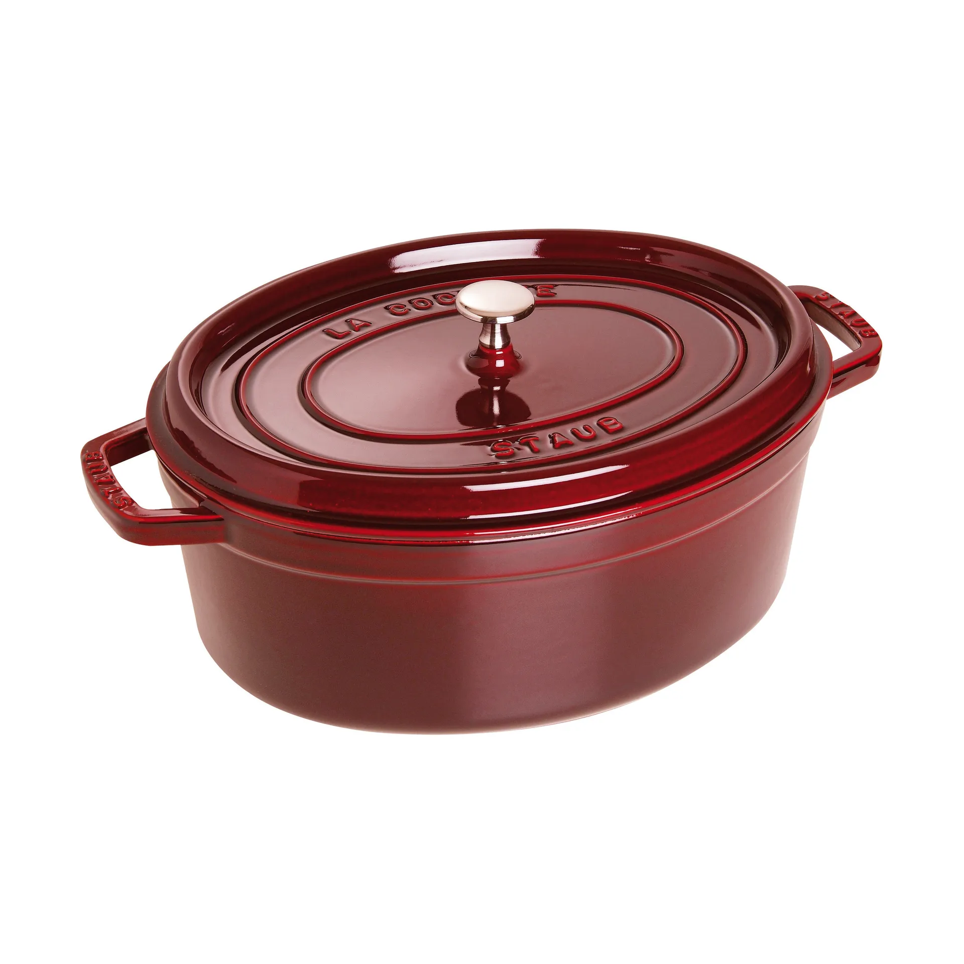 Staub La Cocotte oval gryde støbejern 6,7 L, Grenadine rød STAUB