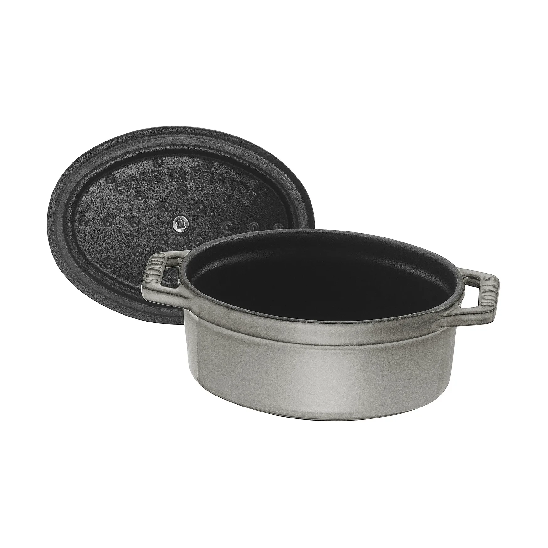 Staub La Cocotte oval minigryde støbejern 0,25 L, Grafitgrå STAUB