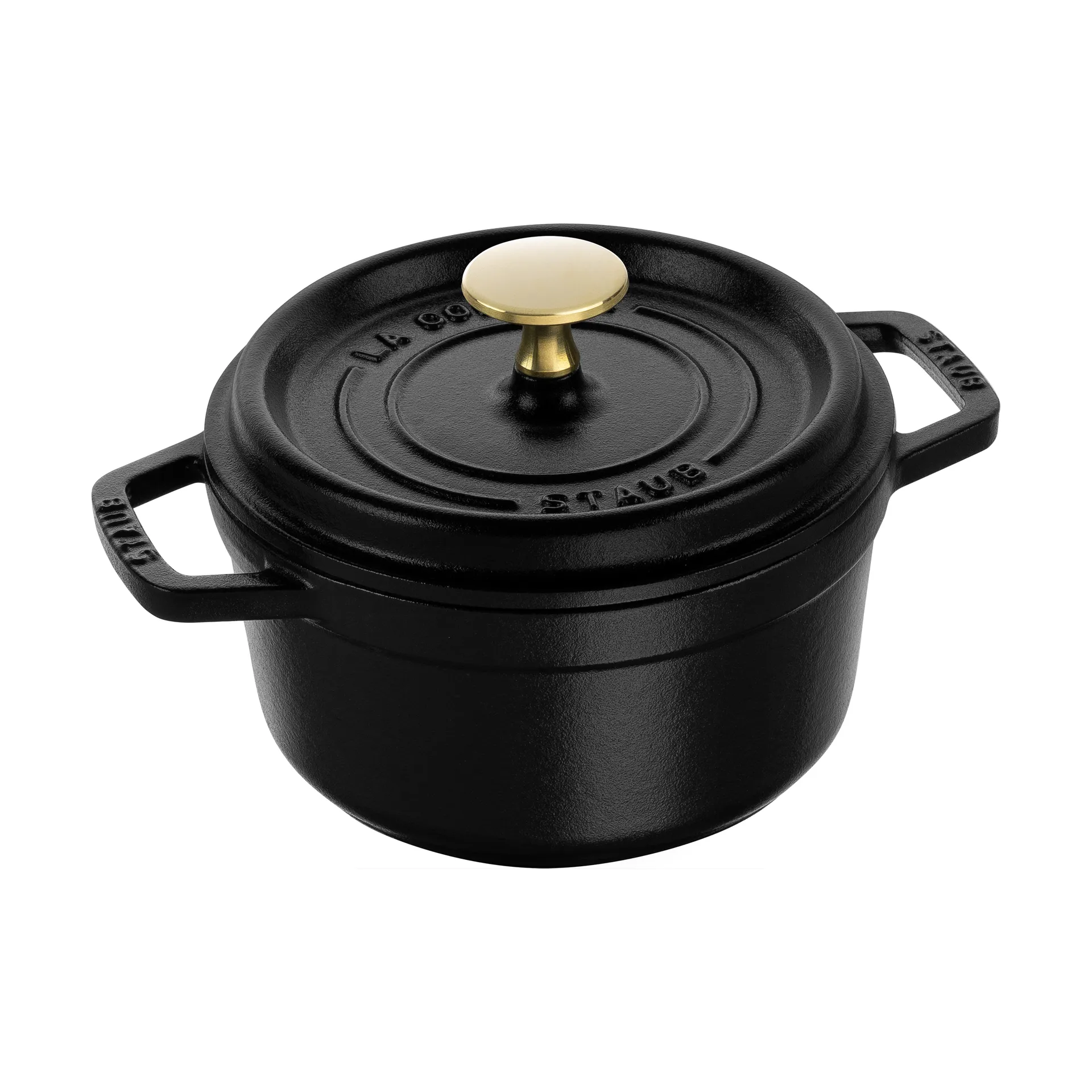 Staub La Cocotte rund gryde støbejern 1,2 L, Sort STAUB