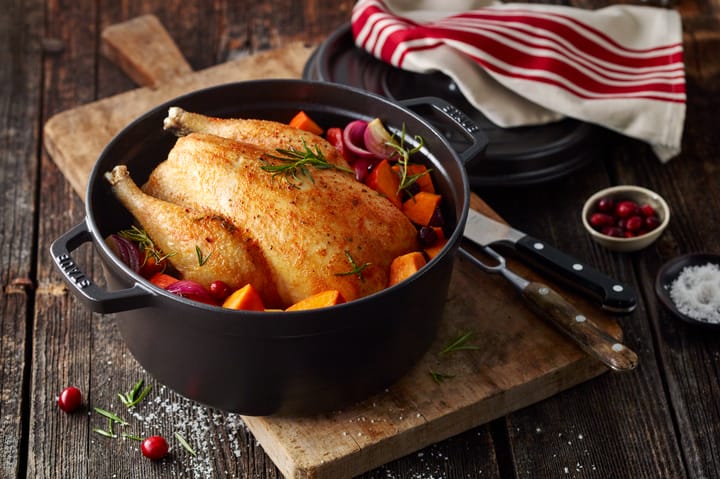 Staub La Cocotte rund gryde støbejern 1,2 L, Sort STAUB