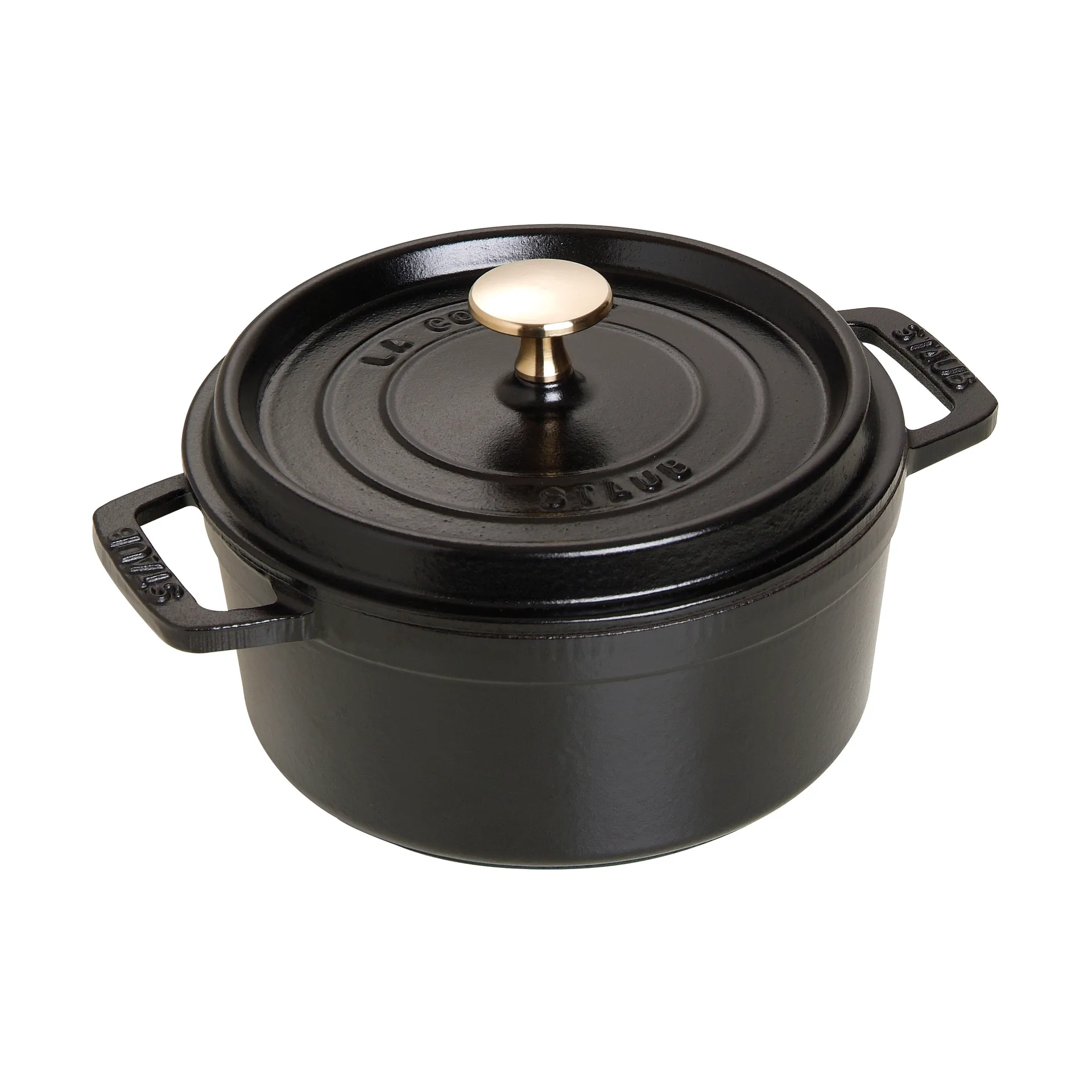Staub La Cocotte rund gryde støbejern 1,7 L, Sort STAUB