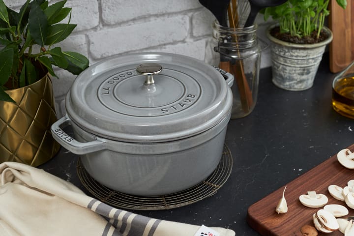 Staub La Cocotte rund gryde støbejern 2,2 L, Grafitgrå STAUB