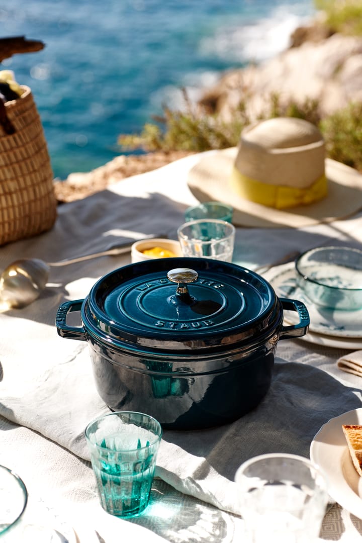 Staub La Cocotte rund gryde støbejern 2,2 L, La Mer STAUB