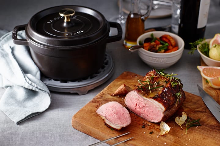 Staub La Cocotte rund gryde støbejern 2,2 L, Sort STAUB