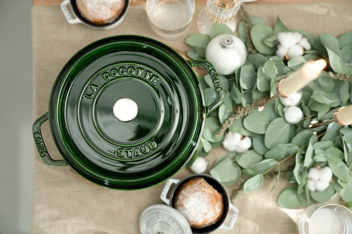 Staub La Cocotte rund gryde støbejern 2,6 L, Basilikum grøn STAUB