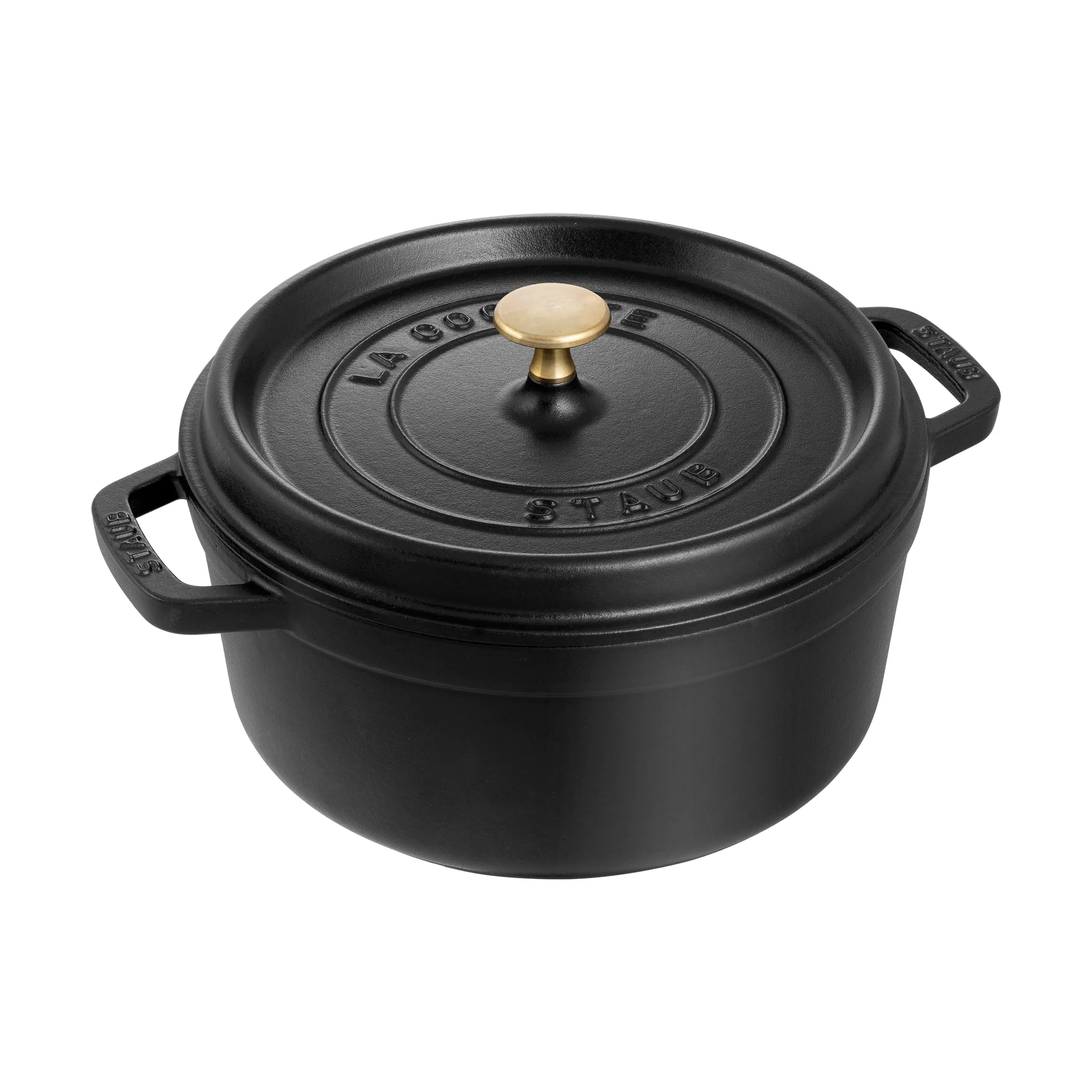 Staub La Cocotte rund gryde støbejern 2,6 L, Sort STAUB