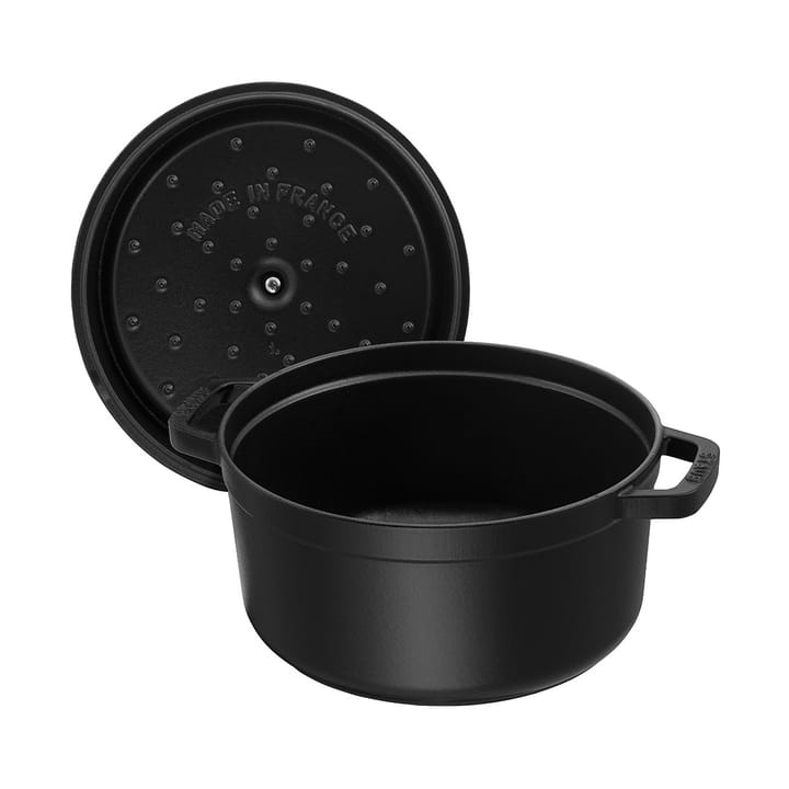 Staub La Cocotte rund gryde støbejern 2,6 L, Sort STAUB