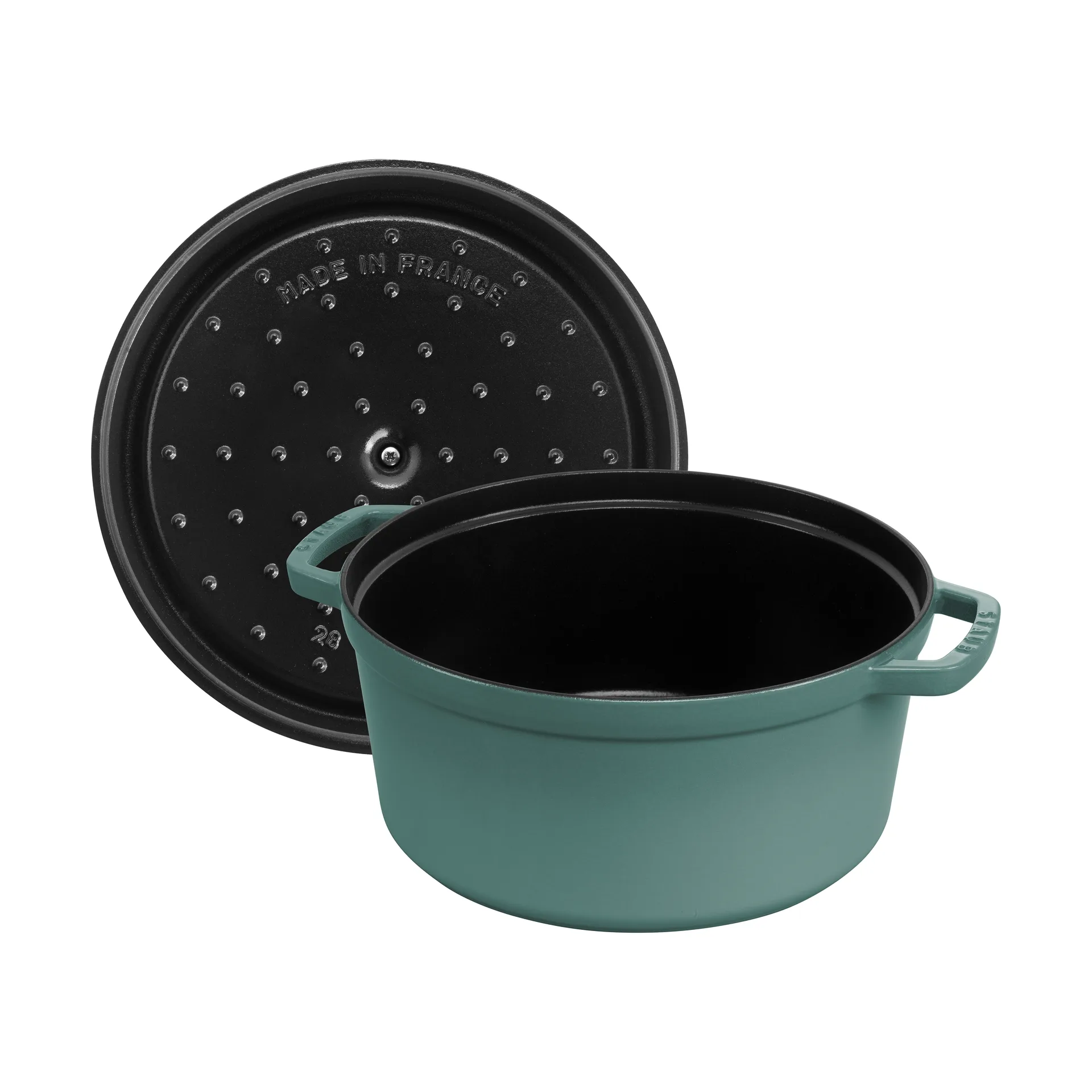 Staub La Cocotte rund gryde støbejern 6,7 L, Eukalyptus STAUB