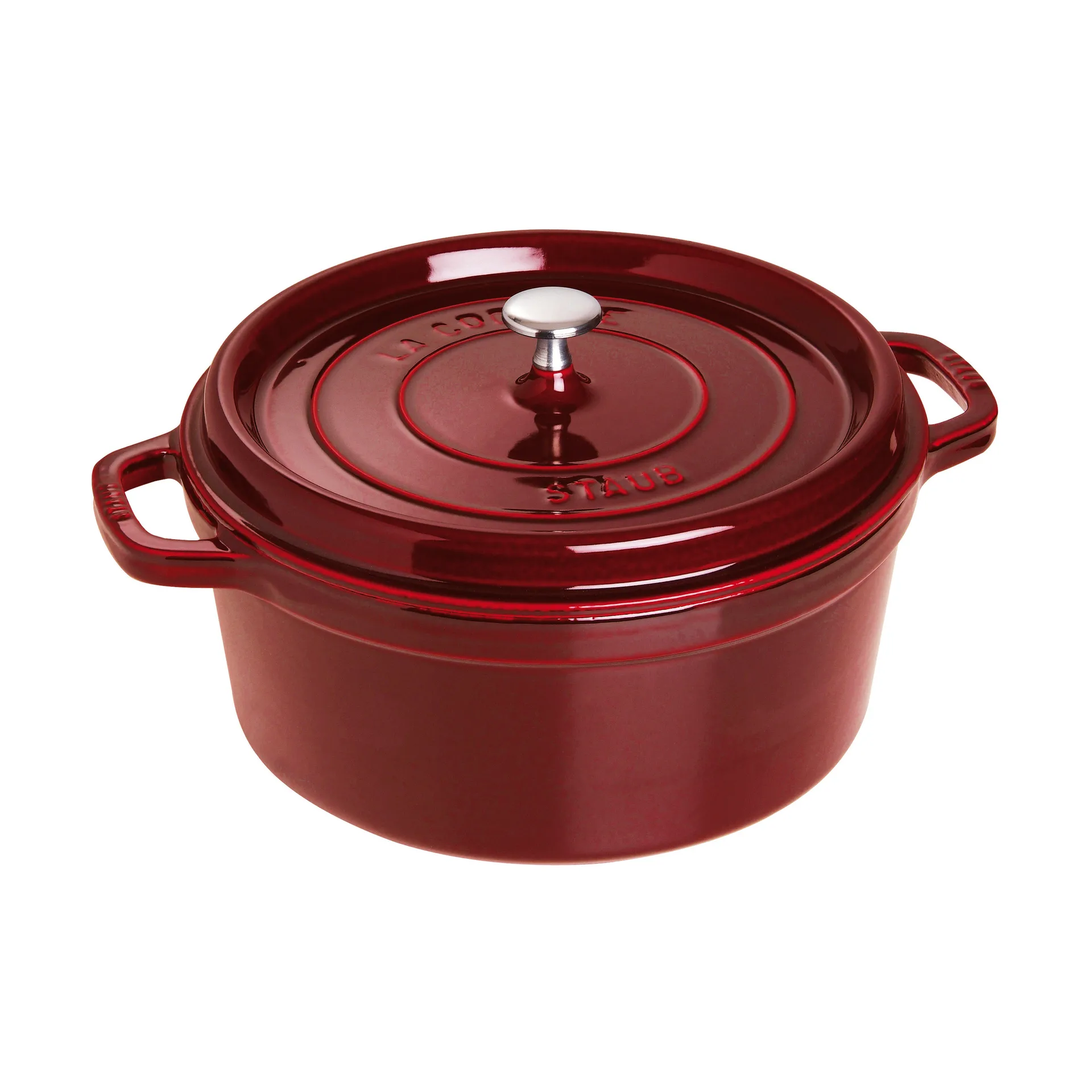 Staub La Cocotte rund gryde støbejern 6,7 L, Grenadine rød STAUB