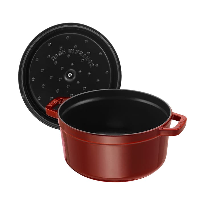 Staub La Cocotte rund gryde støbejern 6,7 L, Grenadine rød STAUB