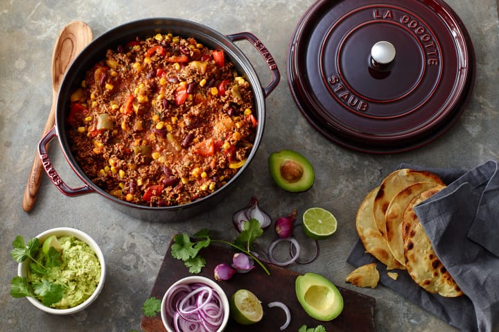 Staub La Cocotte rund gryde støbejern 6,7 L, Grenadine rød STAUB