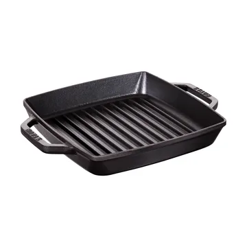 Staub Pure grillpande støbejern kvadratisk sort - 23 cm - STAUB