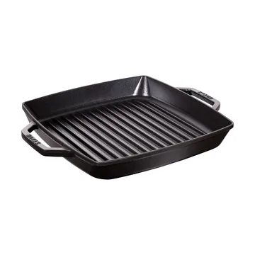 Staub Pure grillpande støbejern kvadratisk sort - 28 cm - STAUB