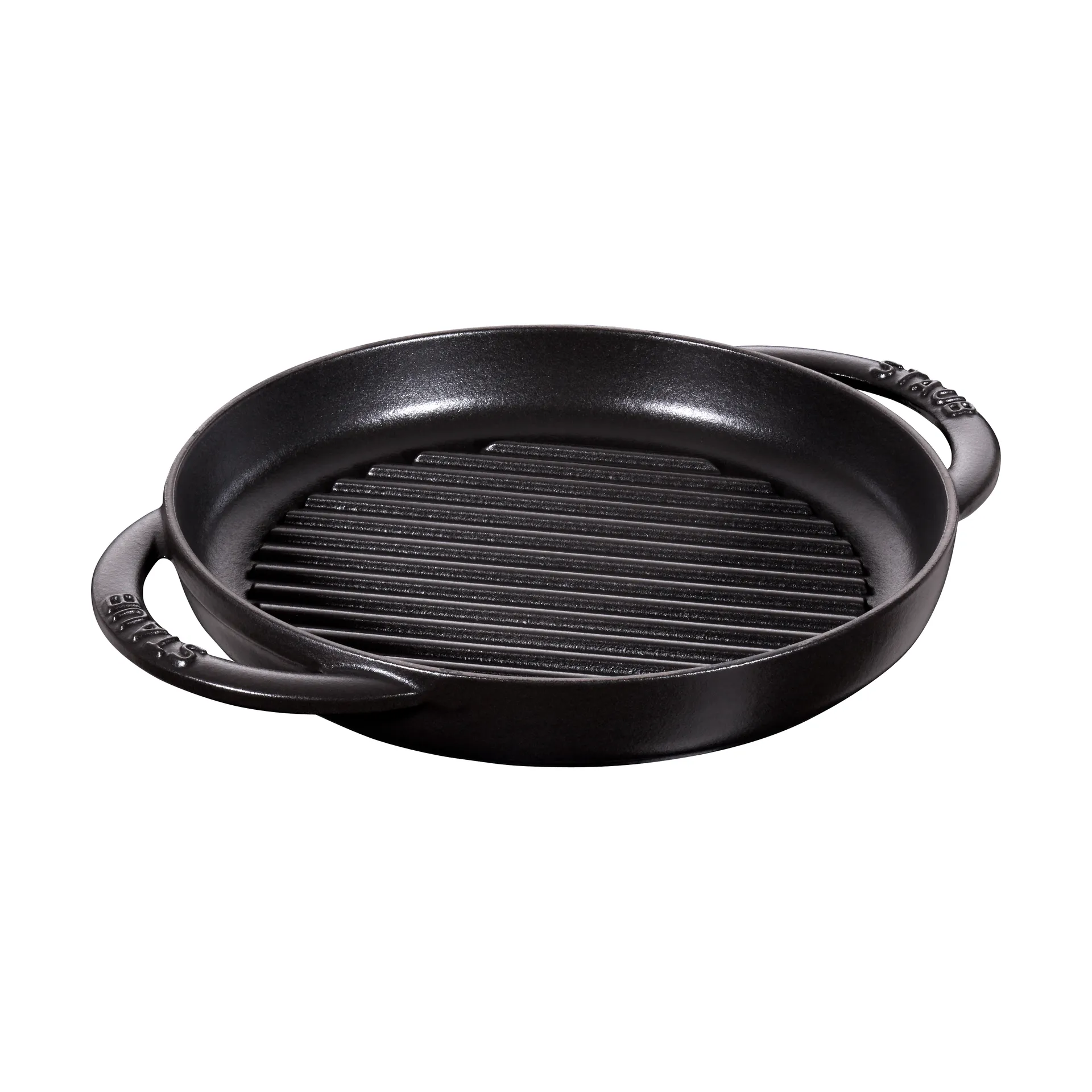 Staub Pure grillpande støbejern rund sort, Ø22 cm STAUB