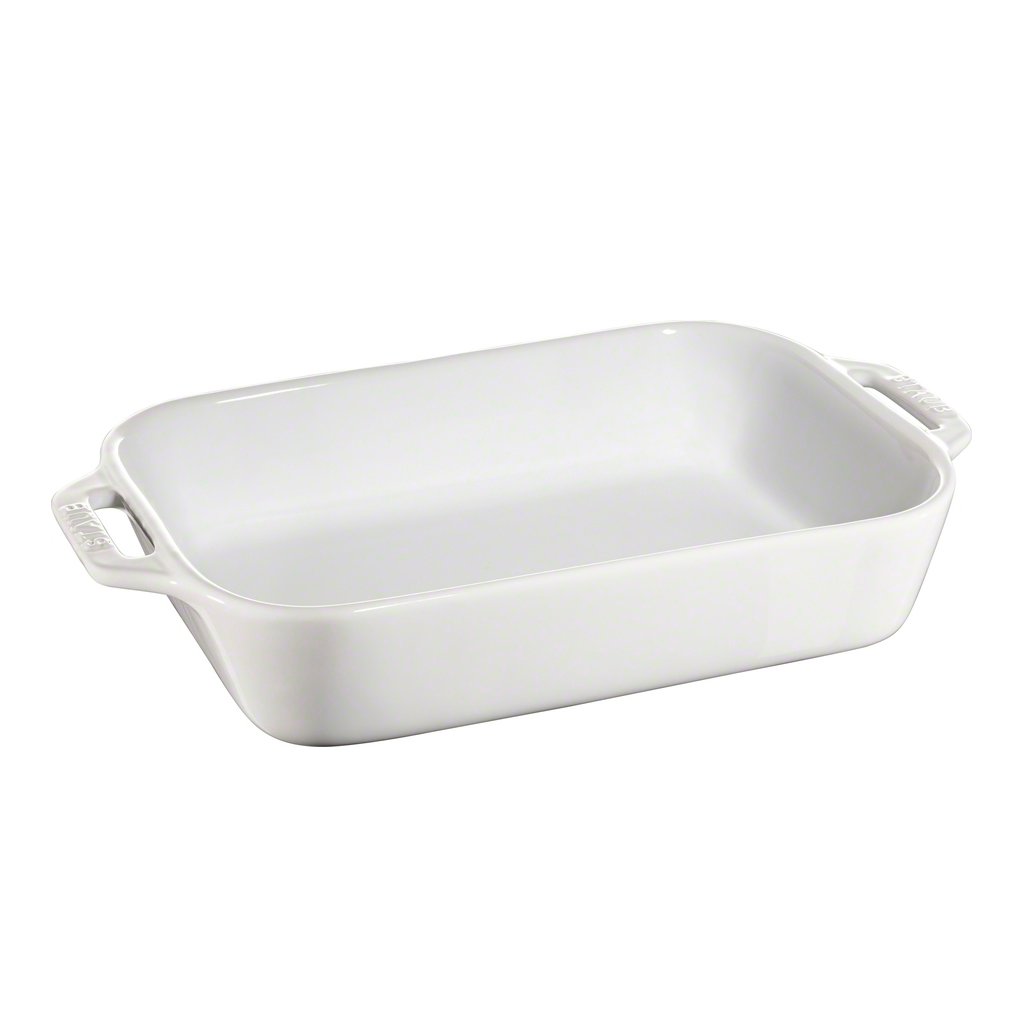 Staub rektangulær ovnform 27 x 20 cm Hvid | Skandinavisk Design | Ovnfade | Hvid