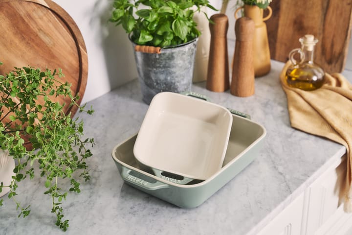 Staub rektangulær støbejern ovnfast fadsæt 2 dele, Eukalyptus STAUB