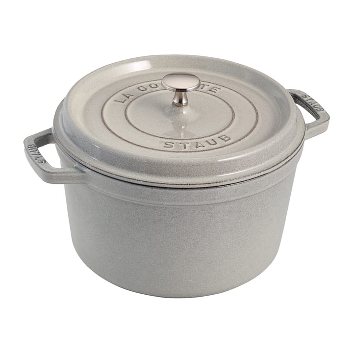 Staub rund gryde høj model 4,8 L - White Truffle - STAUB