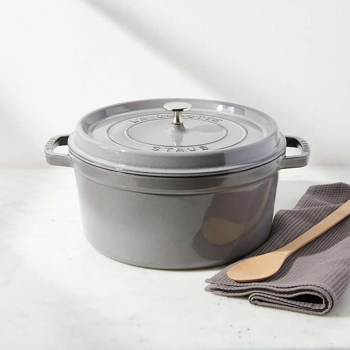 Staub rund gryde i støbejern 5,2 l, Grå STAUB