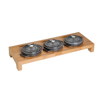Staub serveringsholder til 3 minigryder - Bambus - STAUB
