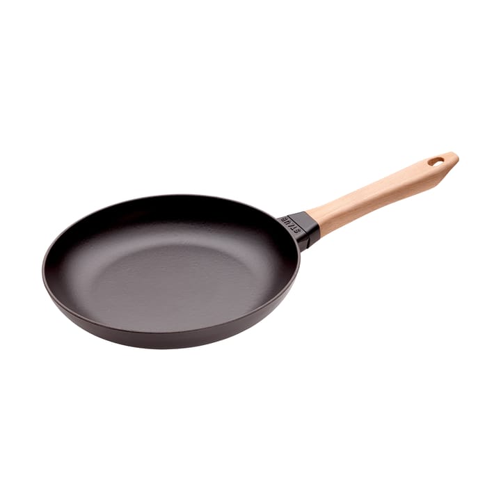 Staub stegepande støbejern sort lyst træhåndtag - Ø26 cm - STAUB