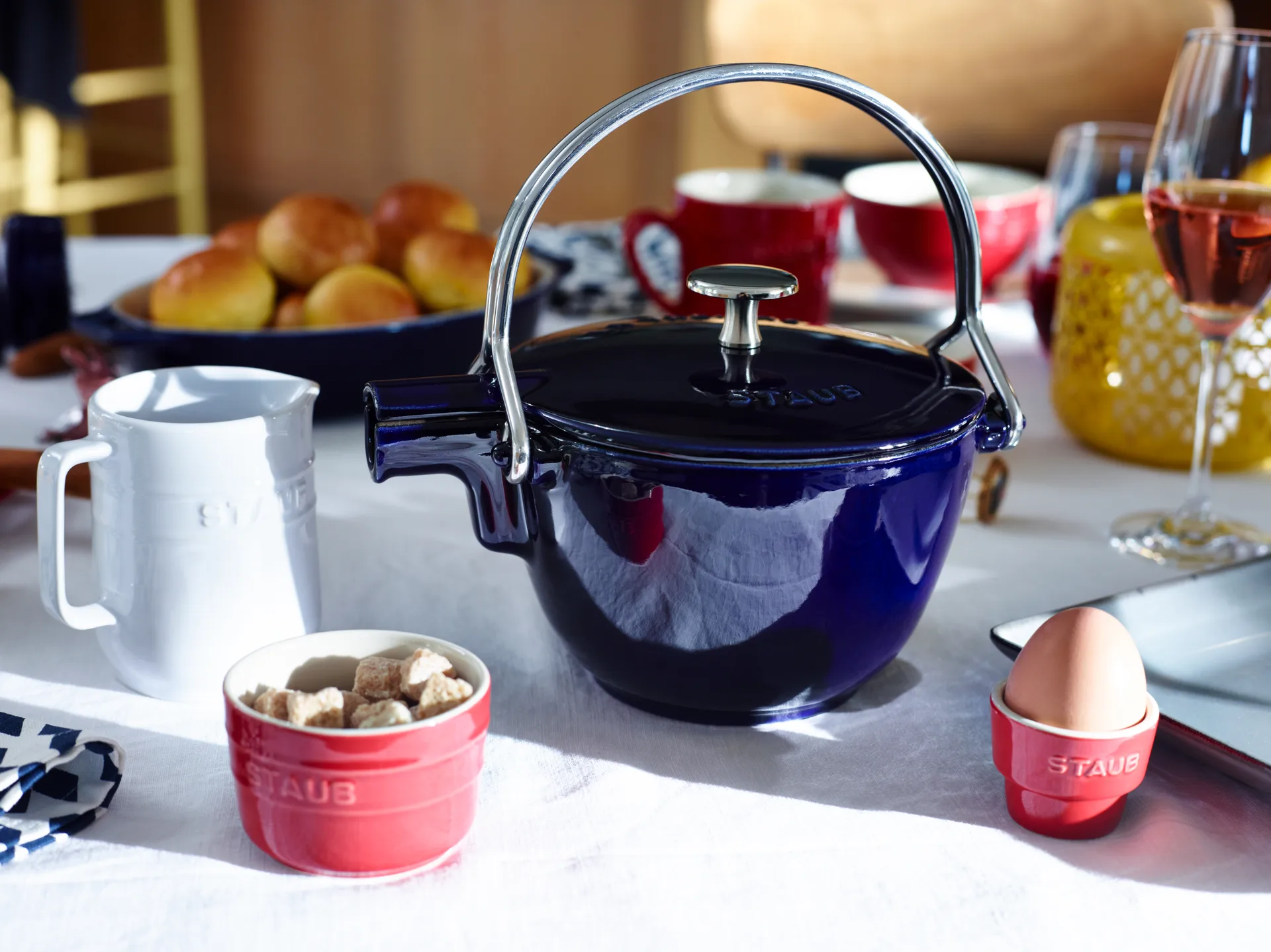 Staub tekande støbejern rund 1,15 L, Mørkeblå STAUB