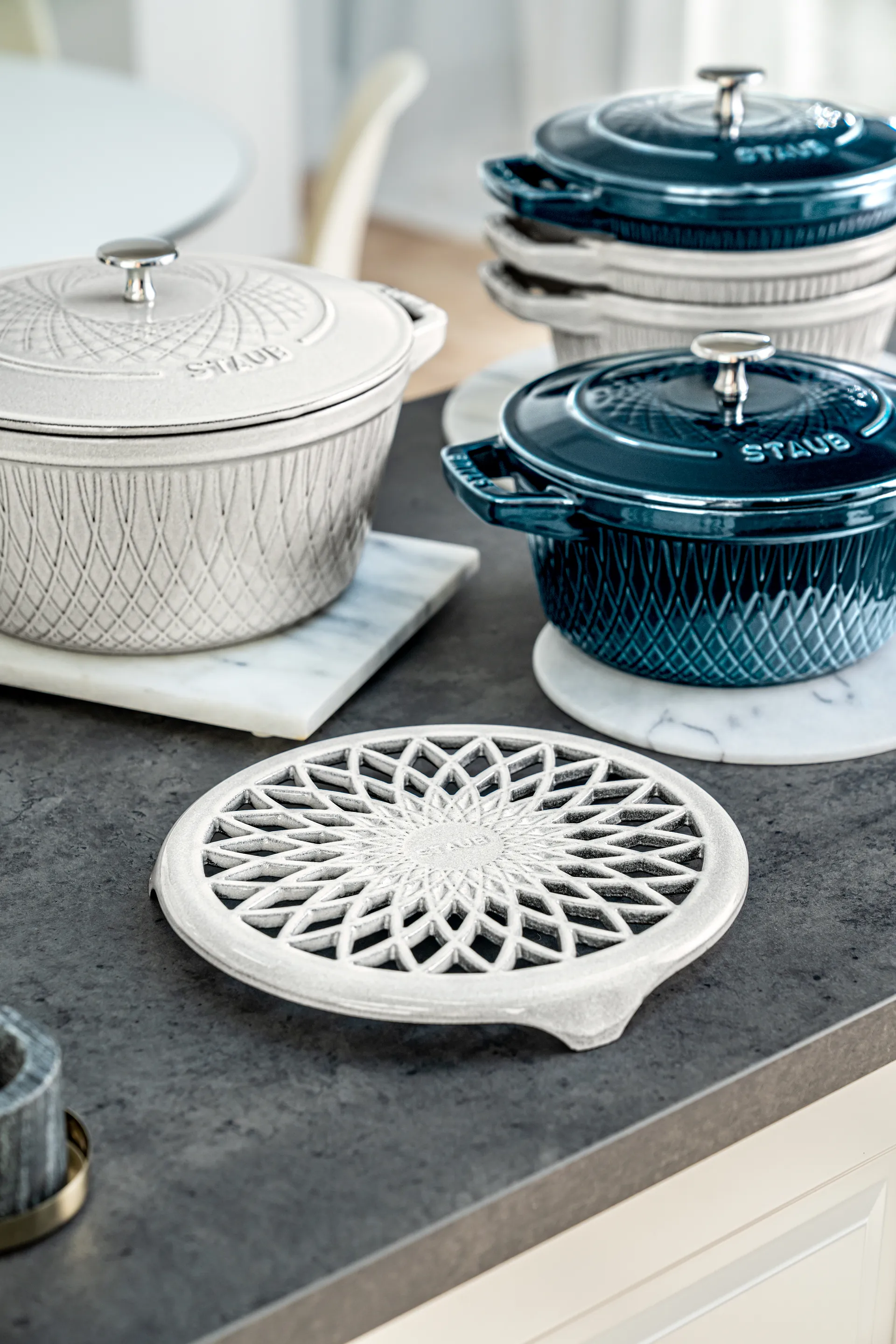 Staub Twister bordskåner 18,5x19 cm, White truffle STAUB